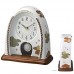 Rhythm (Japan) - 8 "Inch Height High Grade Aritayaki Porcelian Clock Table Clock - 21x21.9x10Cm (Silent Movement, Silent Silky Blue Wooden Case)